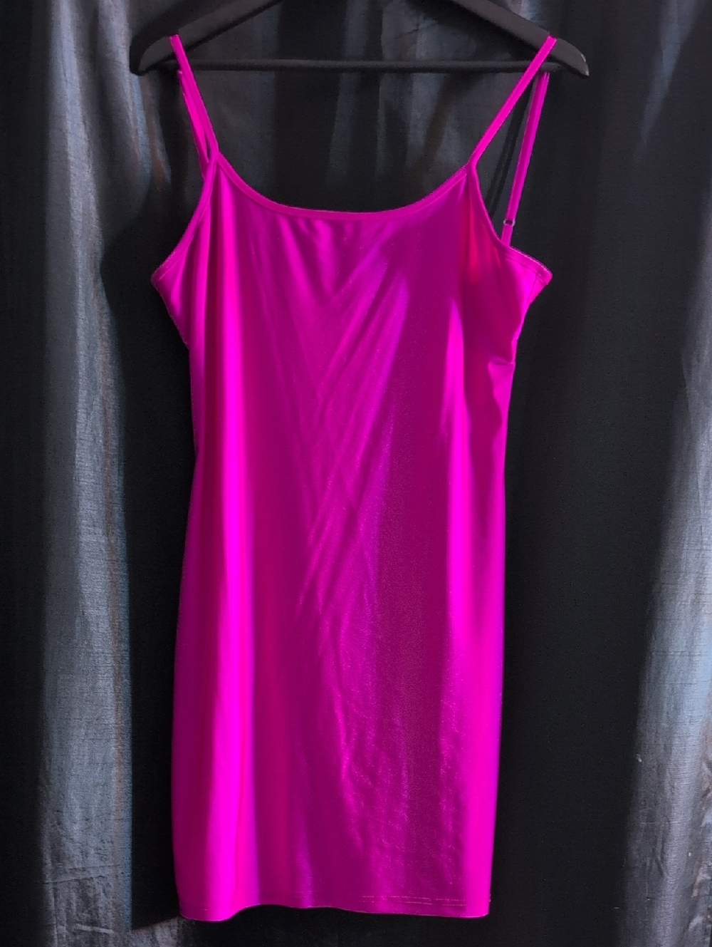 SHEIN Sexy Vibrant Hot Pink Slip Top with Spaghetti Straps